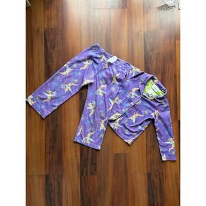 Disney Fairies Tinker Bell Purple Fleece Pajamas Girls Size 4/5 2009 FF3-71/S-74